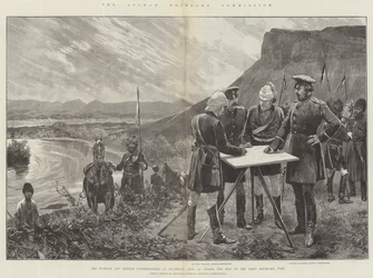 The Afghan Boundary Commission, the Russian and British Commissioners at Zulfikar, 21 November, fixing the Site of the First Boundary Post